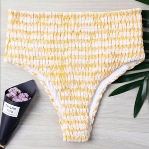 Smocked High Waisted Bikini Bottoms